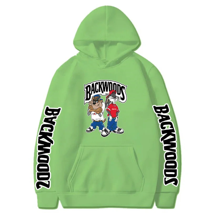 Backwoods Taz and Bugs Bunny Cartoon Hoodie