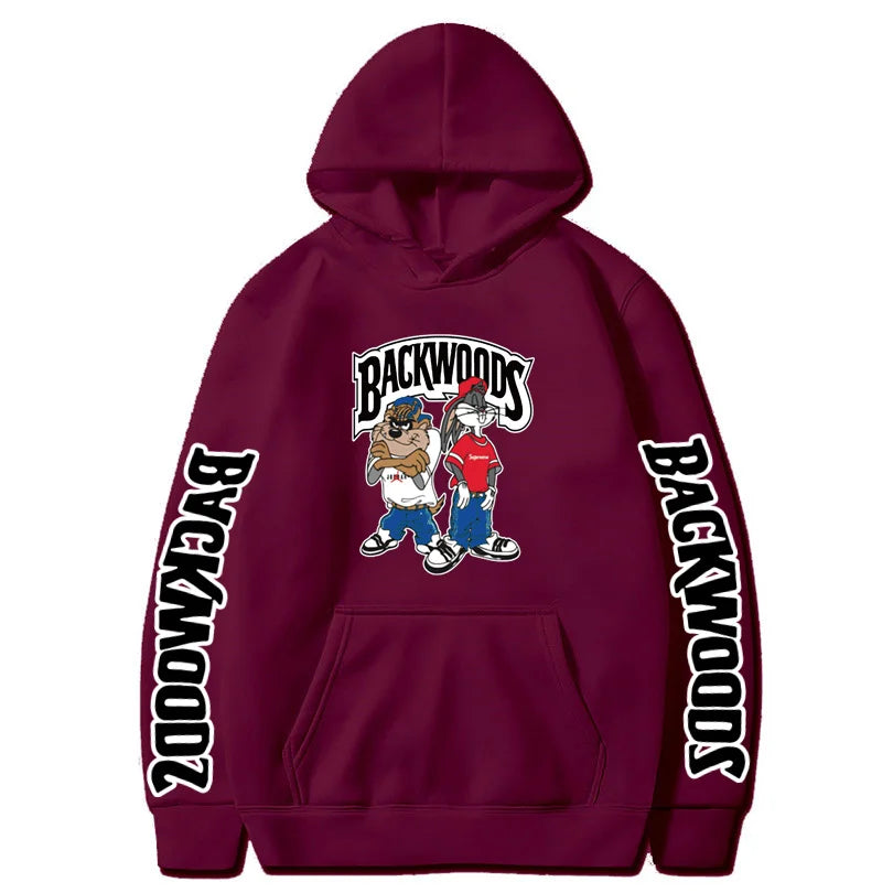 Backwoods Taz and Bugs Bunny Cartoon Hoodie