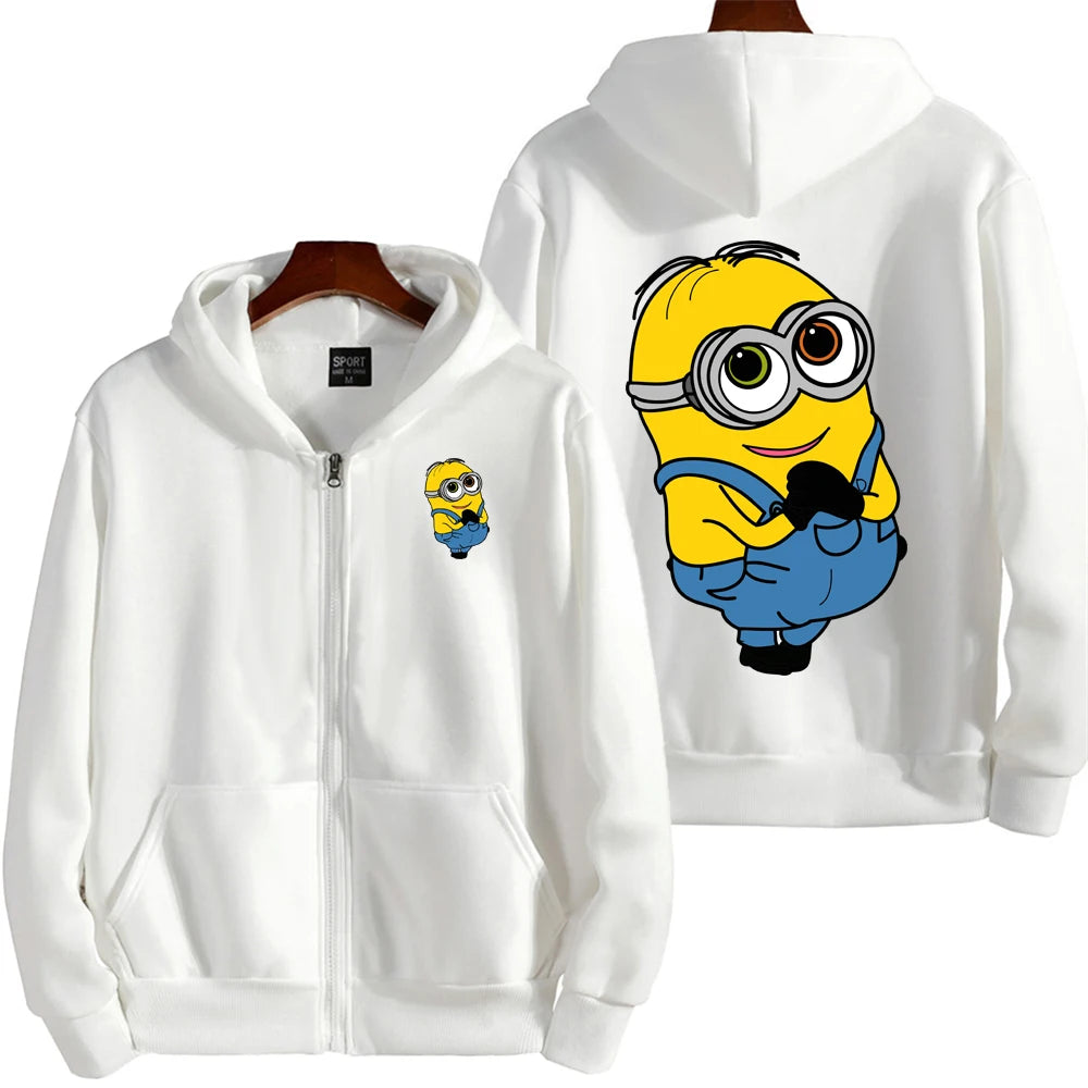 Minion Cartoon Zip-Up Hoodie