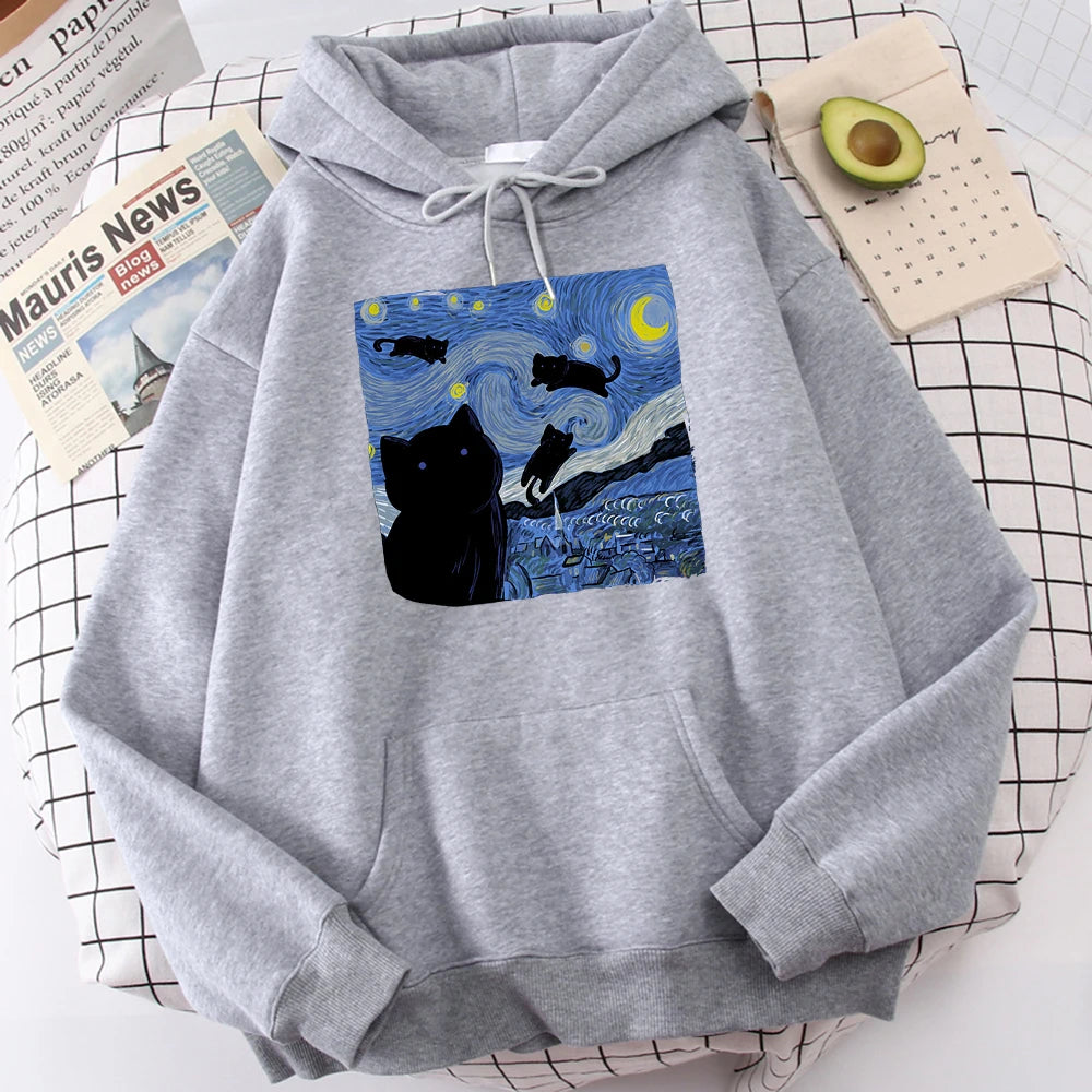 The Starry Cat Night Hoodie