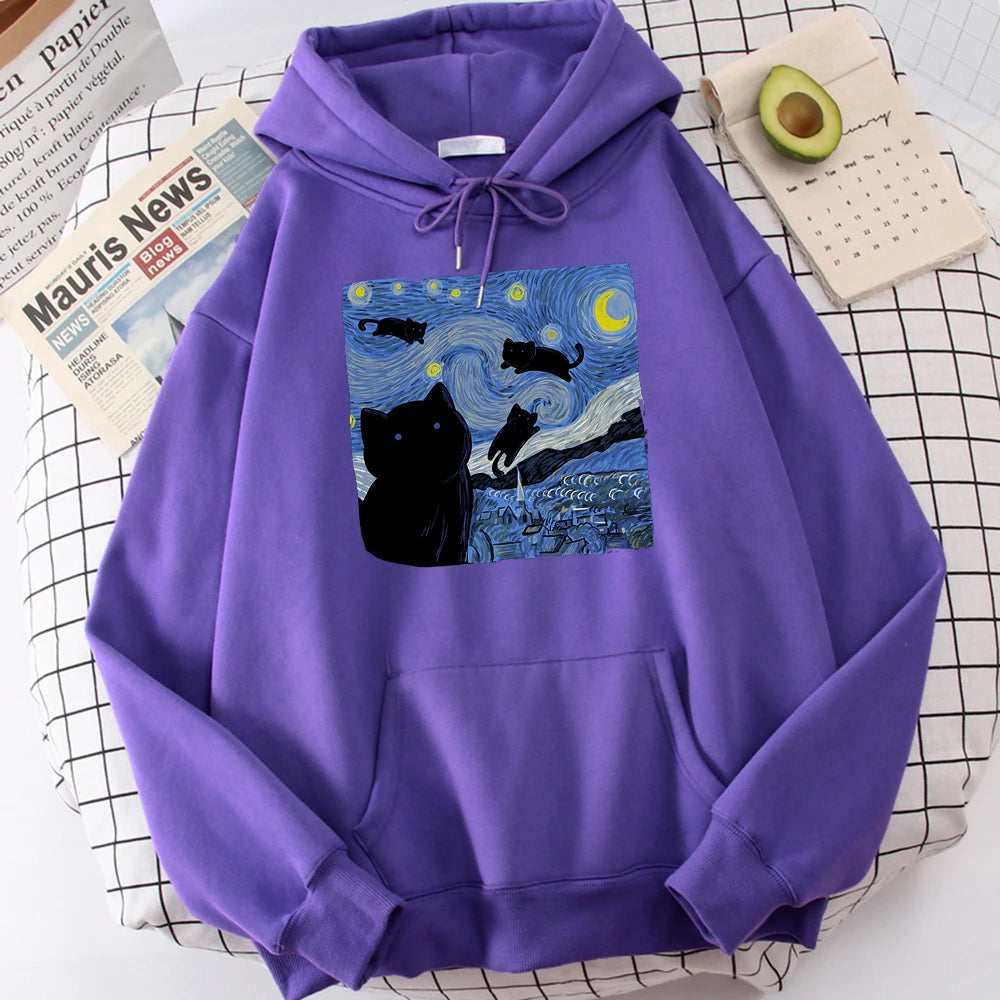 The Starry Cat Night Hoodie