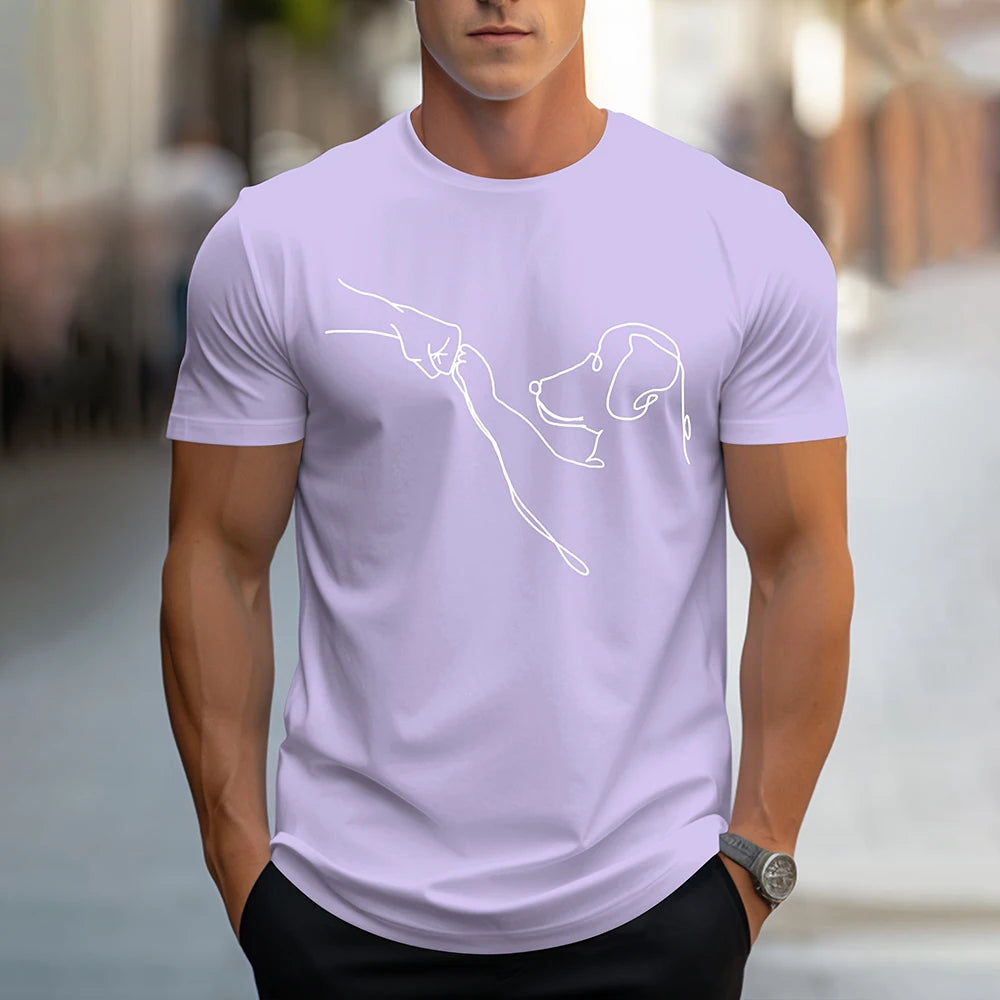 Hand-Drawn Dog Printed T-shirt