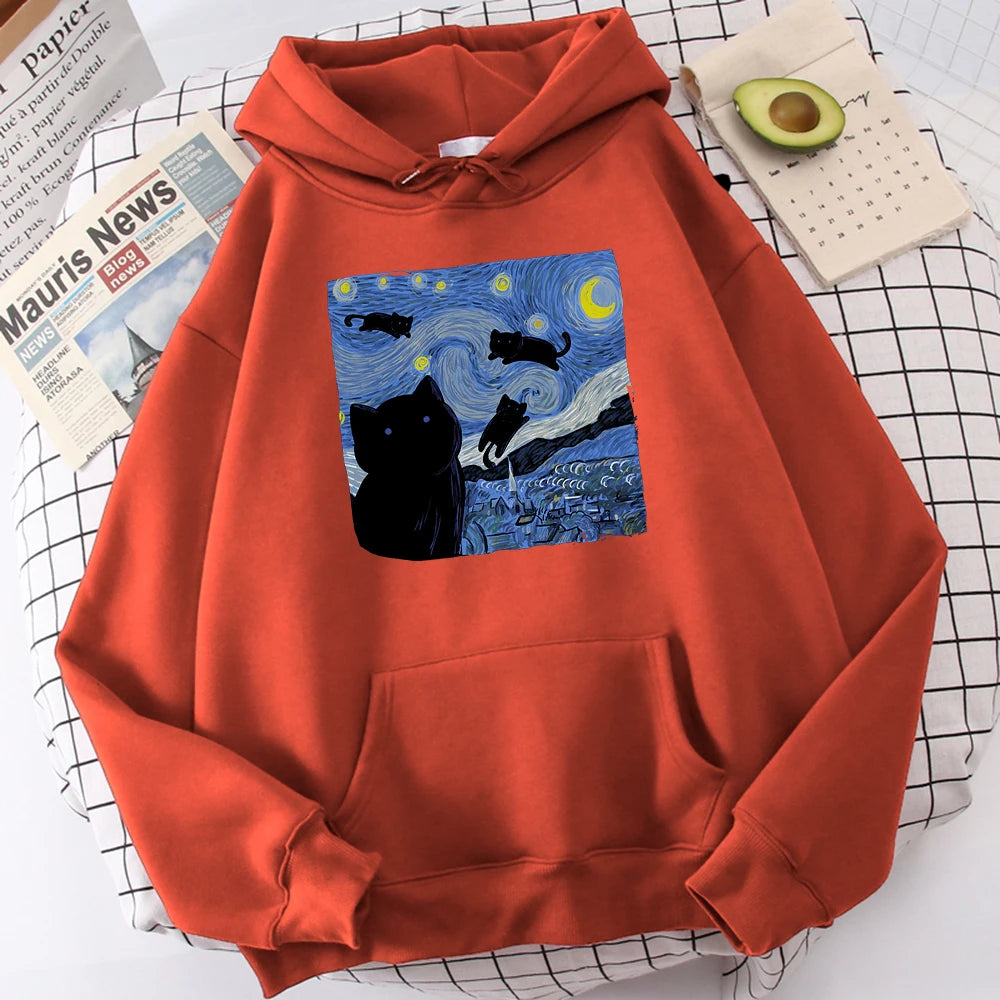 The Starry Cat Night Hoodie