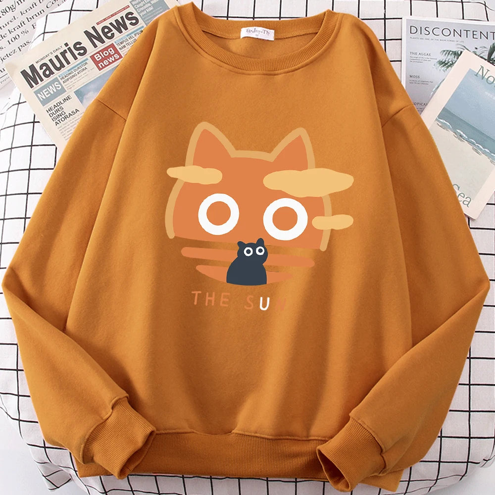 The Sun Orange Cat Sweatshirt