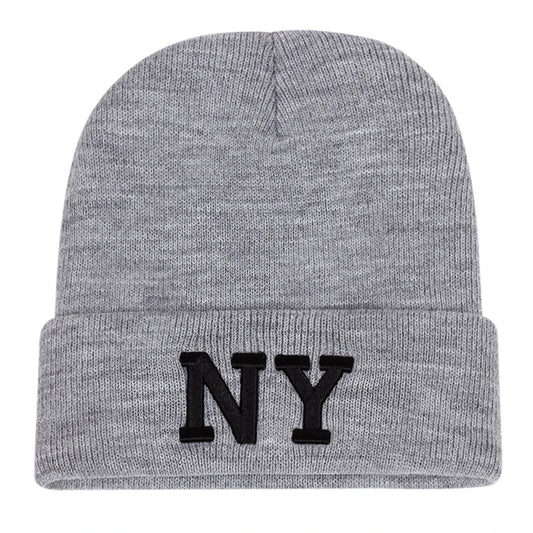 NY Embroidered Knitted Beanie