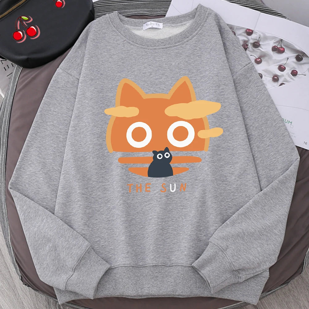 The Sun Orange Cat Sweatshirt