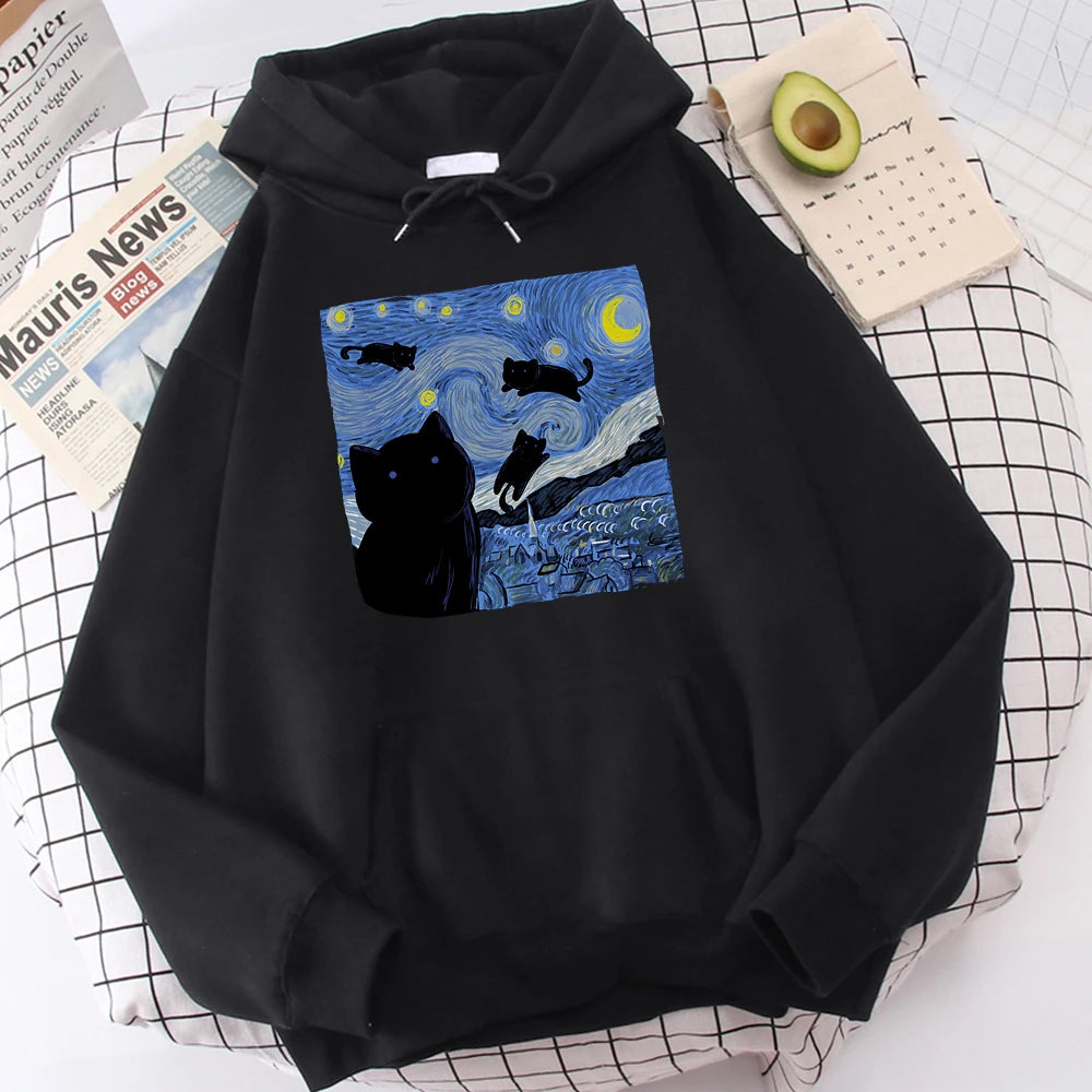 The Starry Cat Night Hoodie