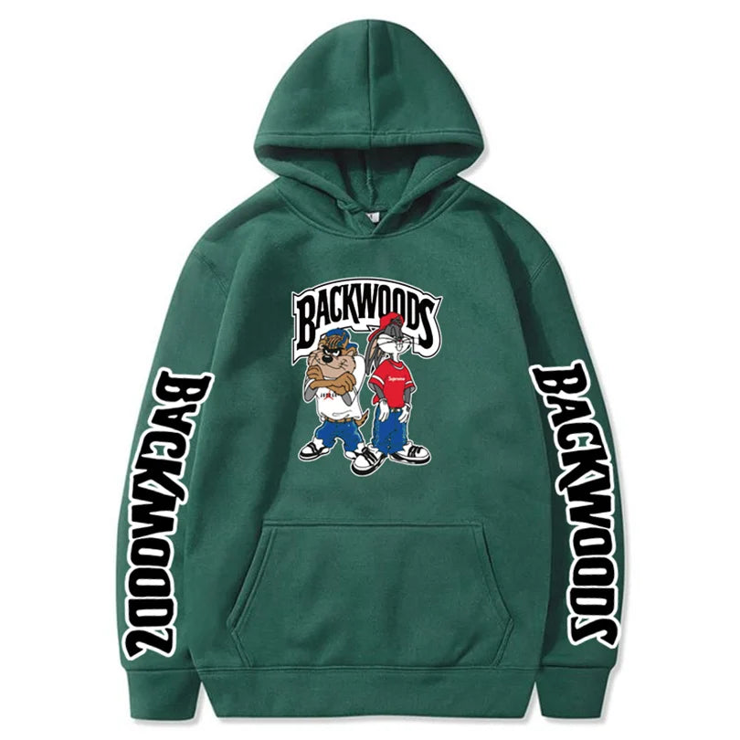 Backwoods Taz and Bugs Bunny Cartoon Hoodie