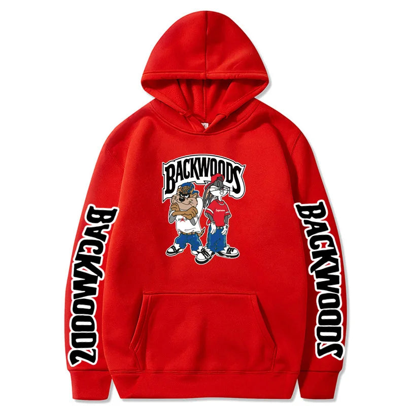 Backwoods Taz and Bugs Bunny Cartoon Hoodie