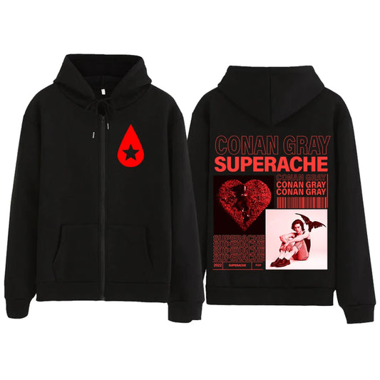 Conan Gray Studio Album Superache Zip-Up Hoodie