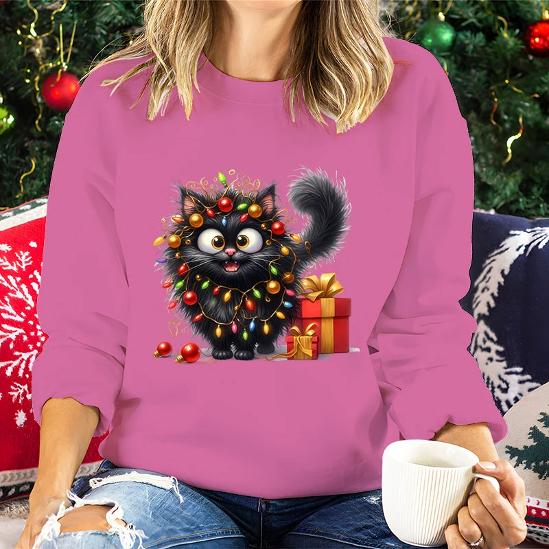 Fluffy Cat Christmas Sweatshirt