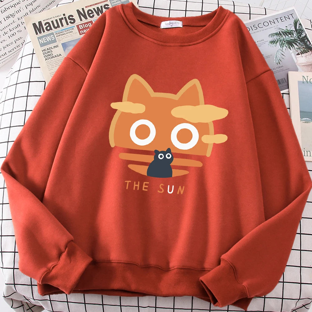 The Sun Orange Cat Sweatshirt