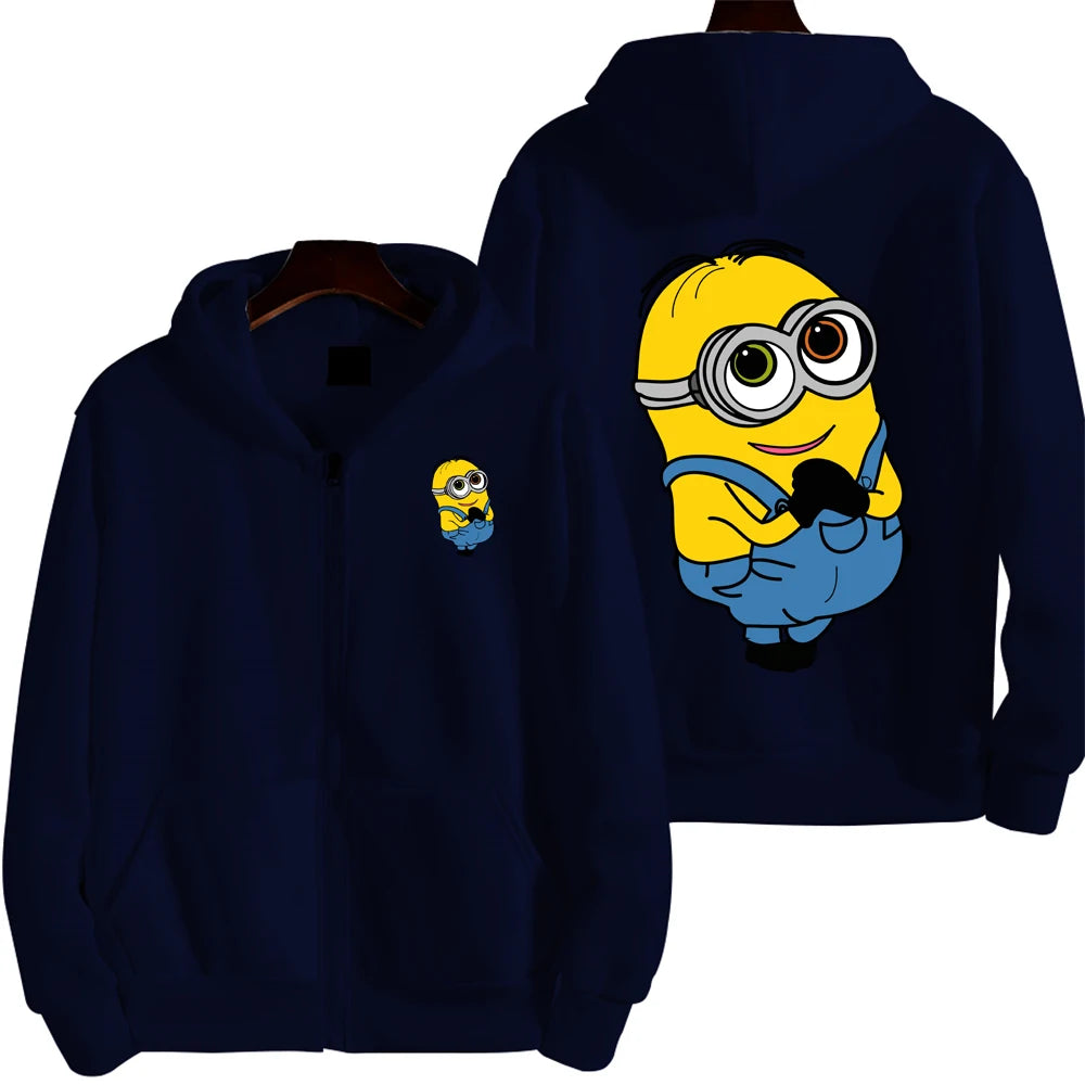 Minion Cartoon Zip-Up Hoodie