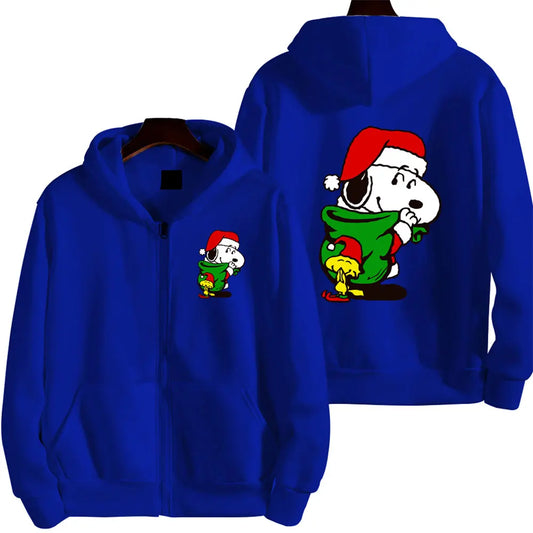 Snoopy Merry Christmas Zip-Up Hoodie