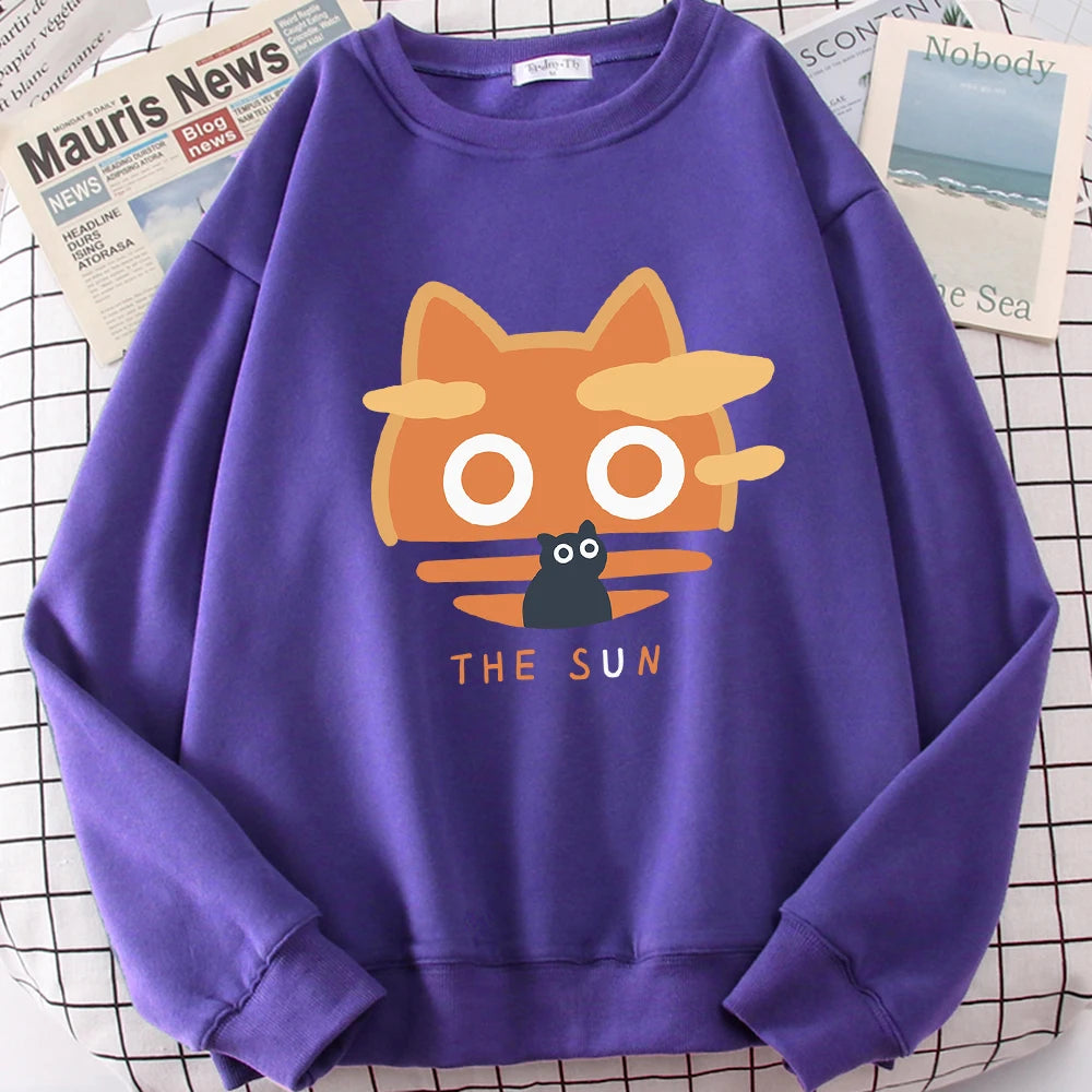 The Sun Orange Cat Sweatshirt