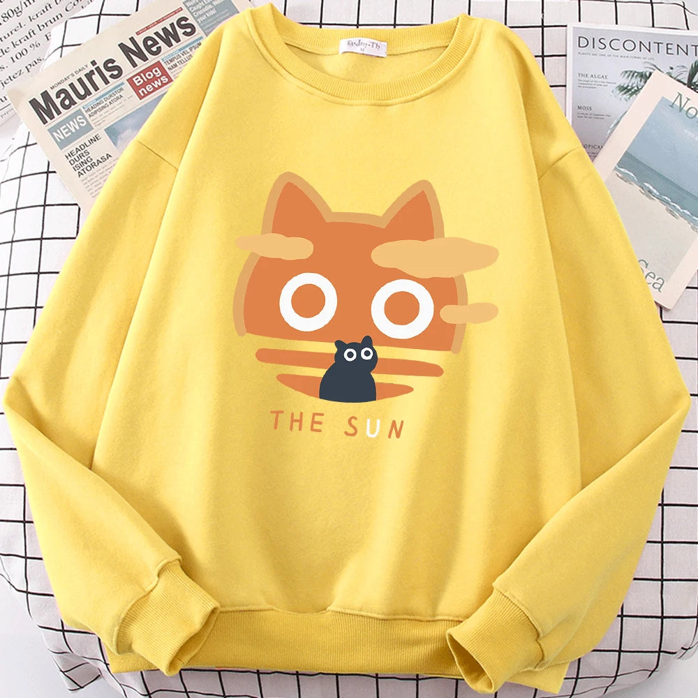 The Sun Orange Cat Sweatshirt