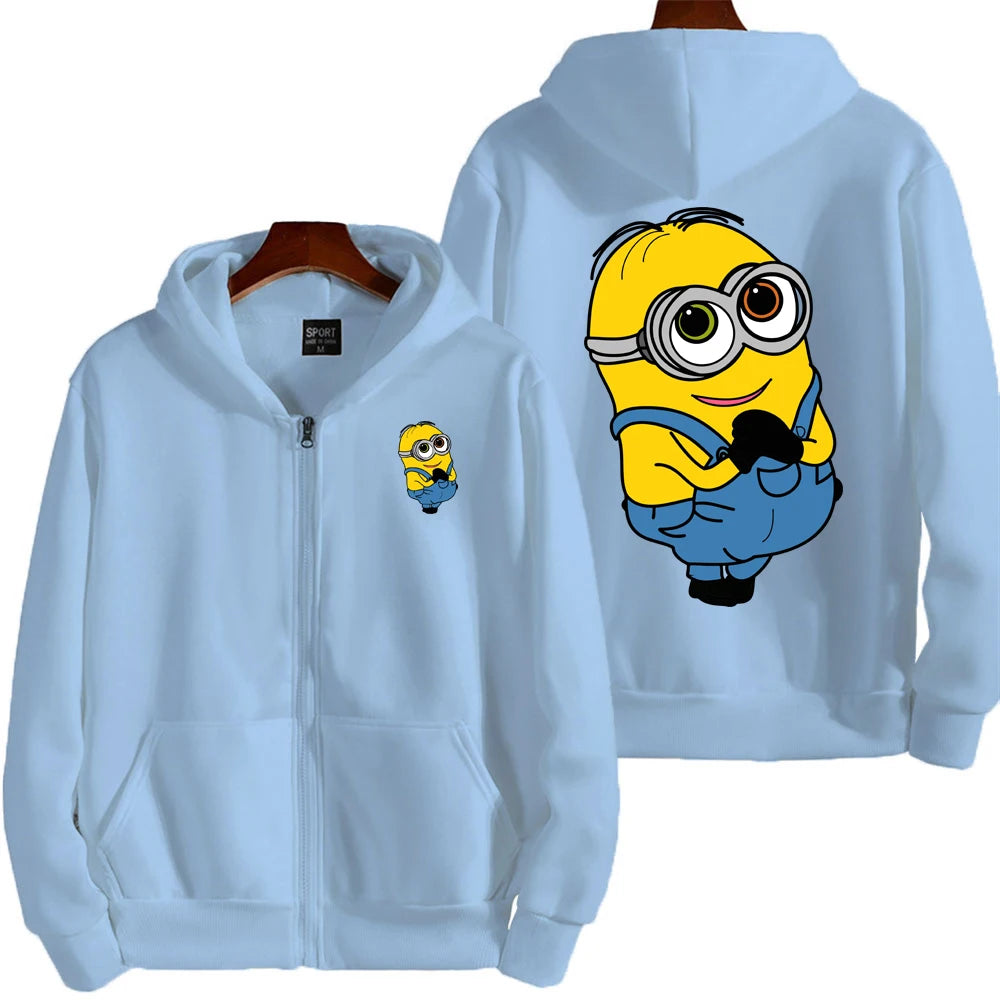 Minion Cartoon Zip-Up Hoodie