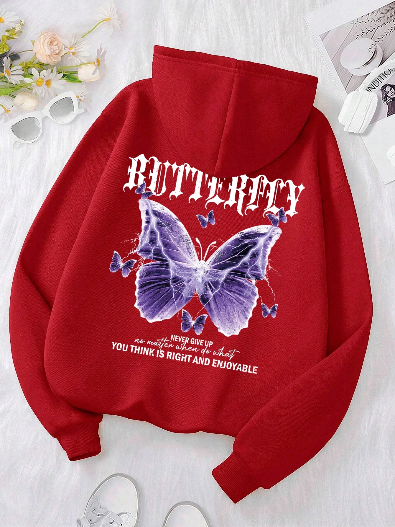 Purple Butterfly Hoodie