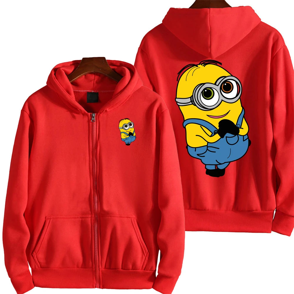 Minion Cartoon Zip-Up Hoodie