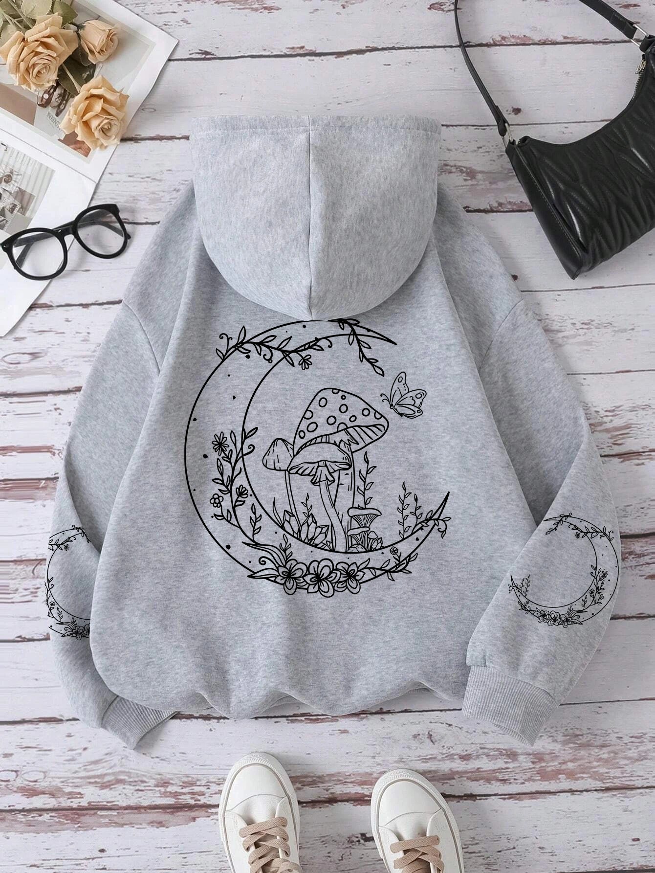 Mushrooms Grow On The Moon Hoodie