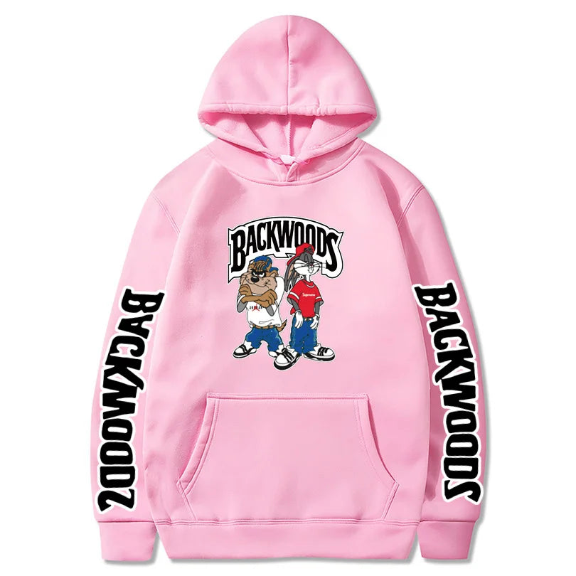 Backwoods Taz and Bugs Bunny Cartoon Hoodie