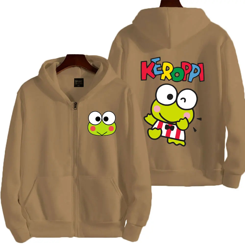 Keroppi Zip-Up Hoodie