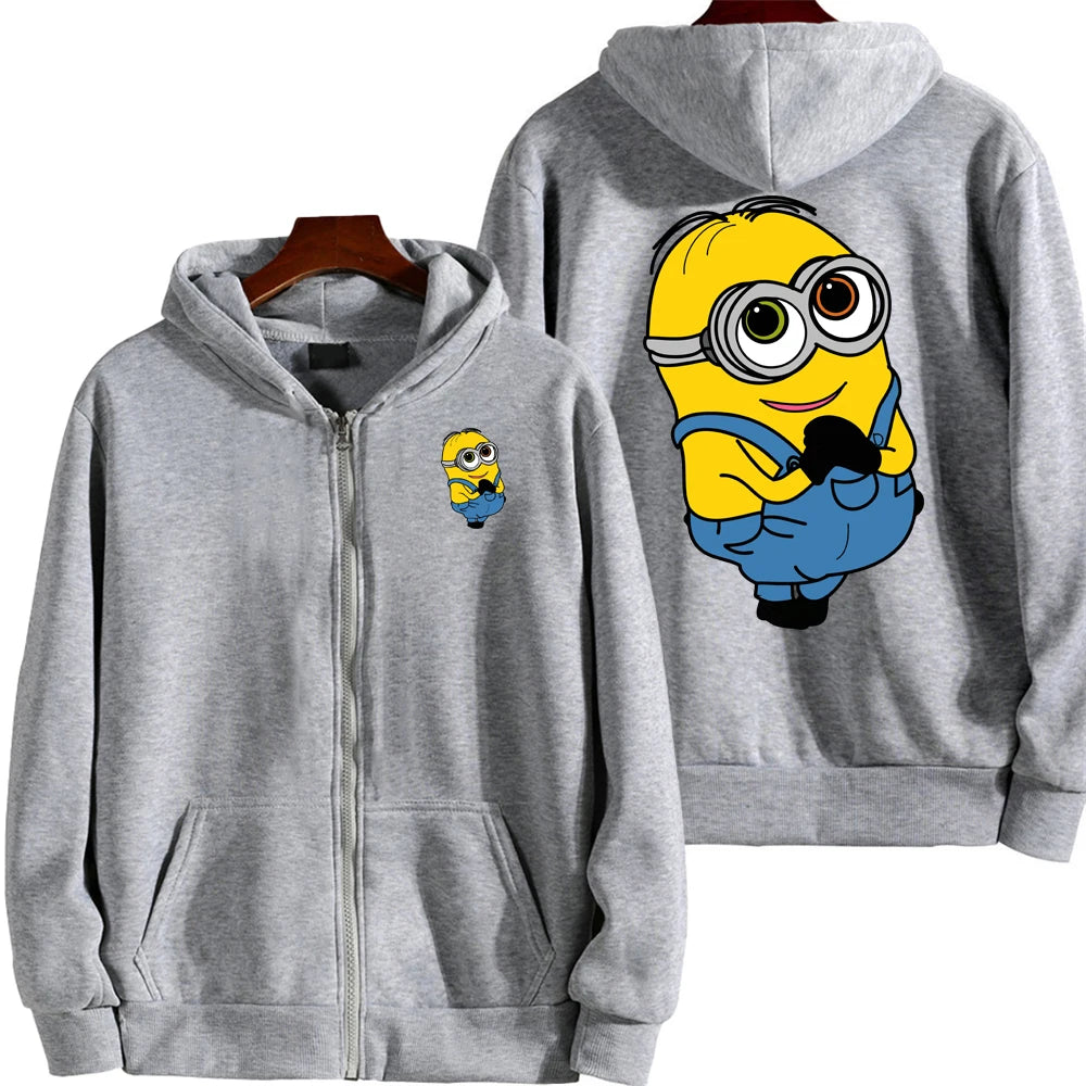 Minion Cartoon Zip-Up Hoodie